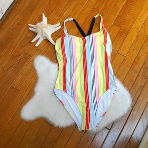 NEXT Colorful Striped One Piece Swimsuit Size XL NWOT